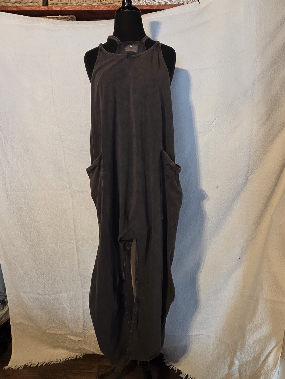 Free People Black Brown Distessed Hot Shot Onsie S